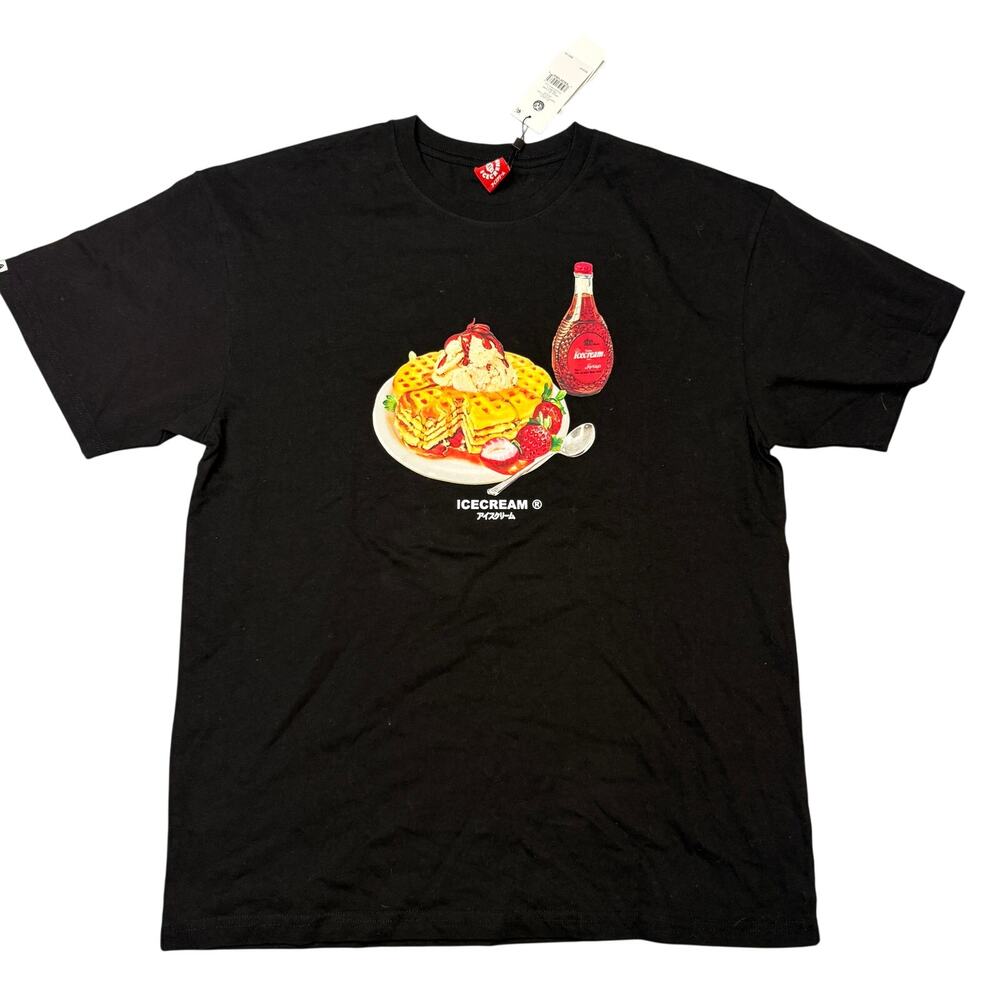 NWT Icecream BBC Waffles SS Tee Shirt Men’s Large Black Cotton Skater